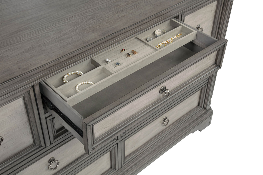 Cresswell 8-drawer Dresser with Mirror Weathered Taupe