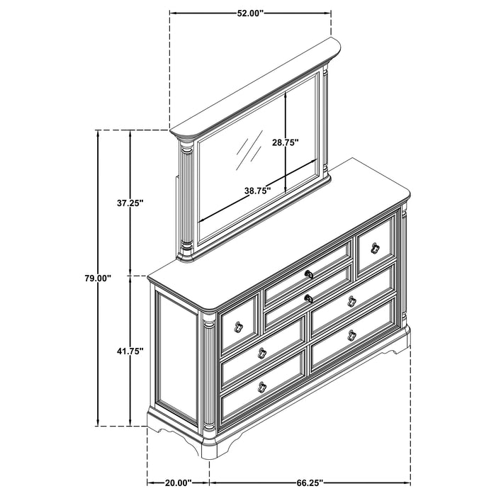 Cresswell 8-drawer Dresser with Mirror Weathered Taupe