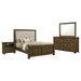 Rustic brown Doherty 4-piece California King bedroom set by CoasterEveryday, showing the bed frame and matching furniture pieces in a bedroom setting.