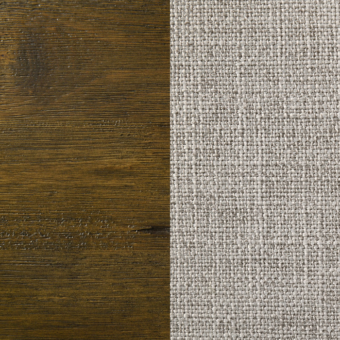 Doherty Queen Linen Upholstered Panel Bed Rustic Brown