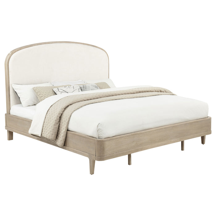 Lucaire Queen Upholstered Panel Bed Sandstone