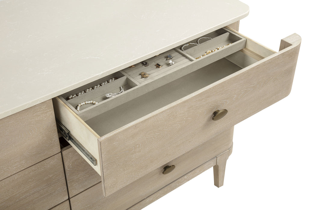 Lucaire 6-drawer Dresser Cabinet Sandstone