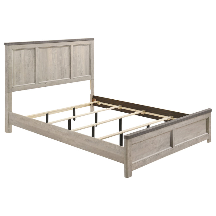 Nevado 5-Piece Eastern King Panel Bedroom Set Grey and Weathered Taupe