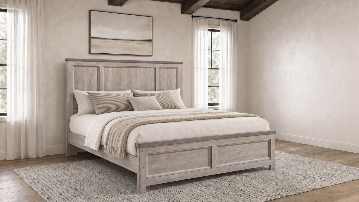 Nevado Farmhouse Eastern King Panel Bed Grey and Weathered Taupe