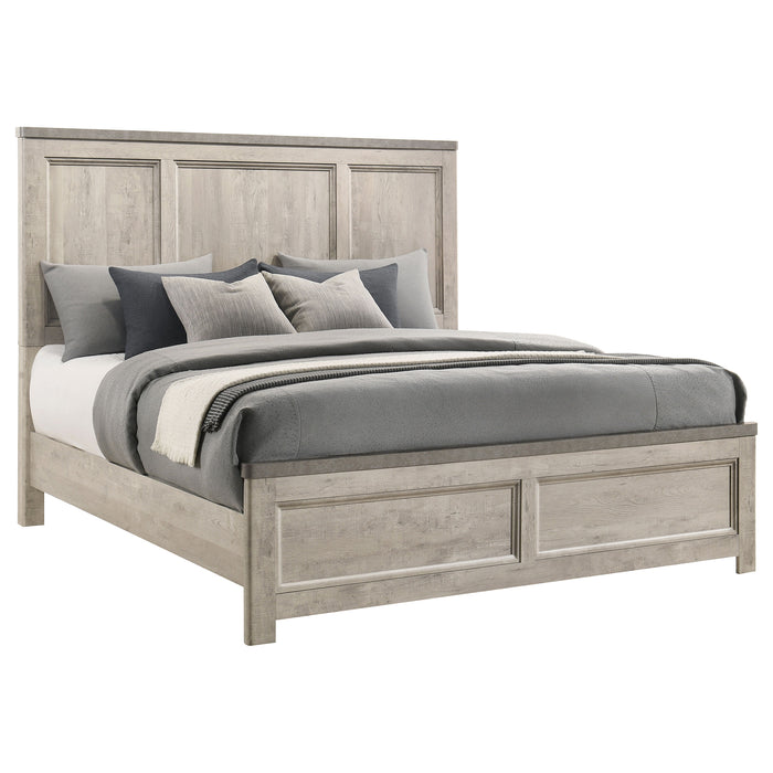 Nevado Farmhouse Eastern King Panel Bed Grey and Weathered Taupe
