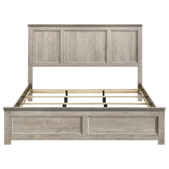 Nevado Farmhouse Eastern King Panel Bed Grey and Weathered Taupe