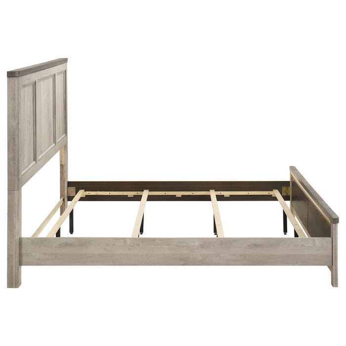 Nevado Farmhouse Eastern King Panel Bed Grey and Weathered Taupe