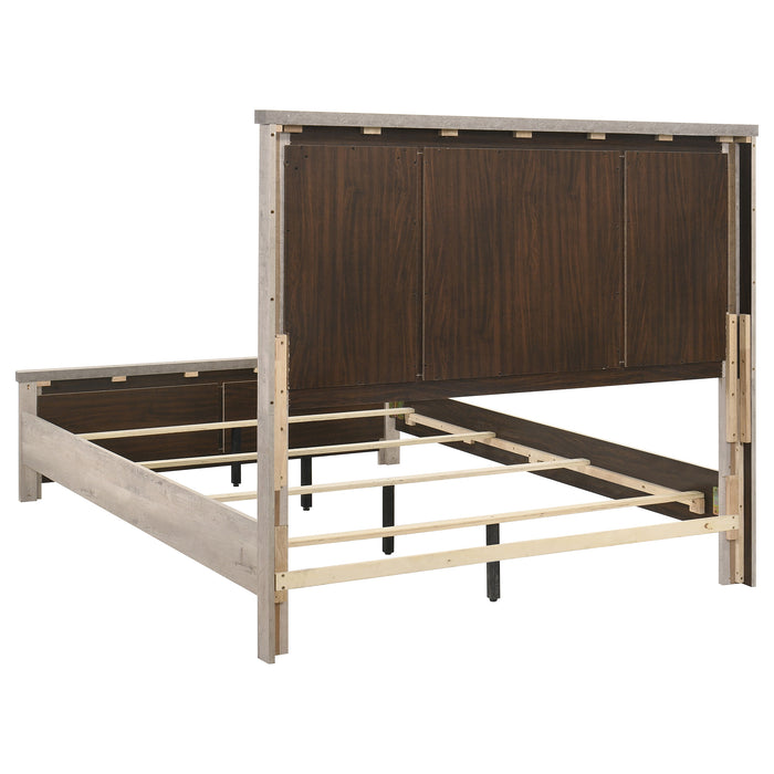 Nevado 5-Piece Queen Panel Bedroom Set Grey and Weathered Taupe