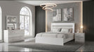 Viana 4-piece Eastern King bedroom set in white high gloss with touch-control LED lighting by CoasterEveryday