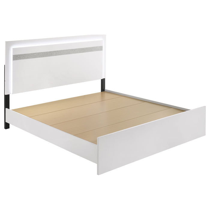 Viana 5-Piece Touch-Control LED Eastern King Bedroom Set White High Gloss