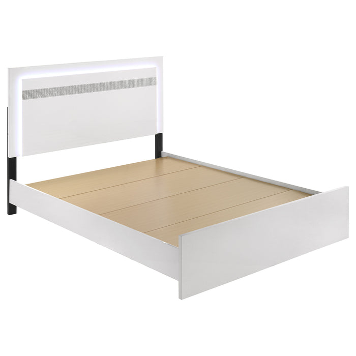 Viana 4-Piece Touch-Control LED Queen Bedroom Set White High Gloss