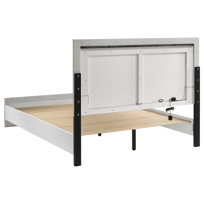 Viana 4-Piece Touch-Control LED Queen Bedroom Set White High Gloss