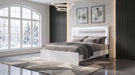 Viana Touch-Control LED Queen Platform Bed in white high gloss by CoasterEveryday