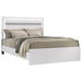 Viana Touch-Control LED queen platform bed in white high gloss by CoasterEveryday