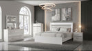 CoasterEveryday Viana white high-gloss 6-drawer bedroom dresser with beveled mirror