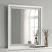 CoasterEveryday Viana square beveled dresser mirror with faceted trim in white high gloss finish