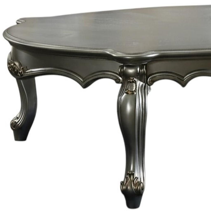 Wood Poly Resin Coffee Table - Antique Platinum