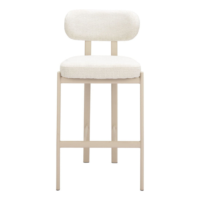 Fabric Low Back Bar Chairs (Set of 2) - Gray