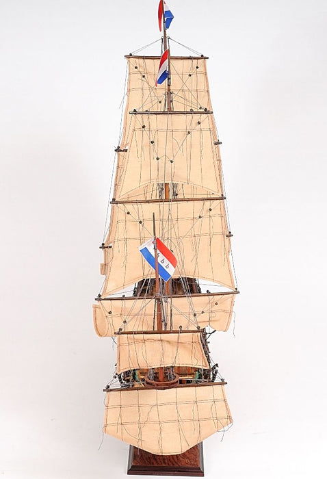 Hand Painted Model Boat Tabletop Sculpture (364387) - Brown