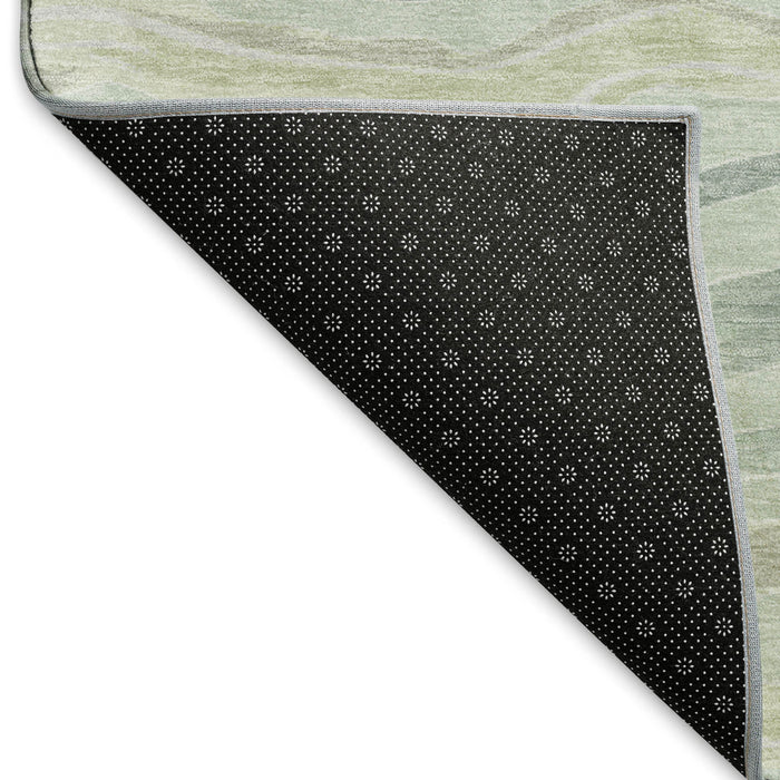 10' X 14' Striped Washable Area Rug With UV Protection (694586) - Sage / Taupe / Ivory