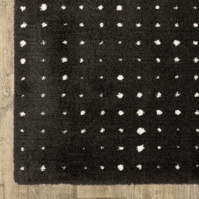 10' X 13' Geometric Area Rug - Black And Ivory