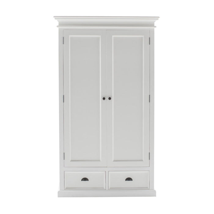 43" Solid Wood Two Drawer Dresser - White