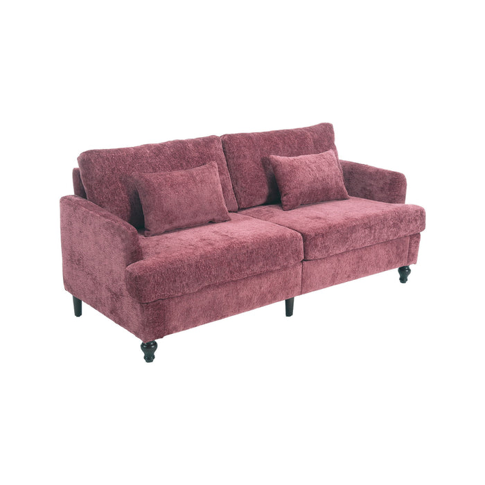 Mid Century Modern Fabric Loveseat Sofa, 2 Seat Upholstered Couch