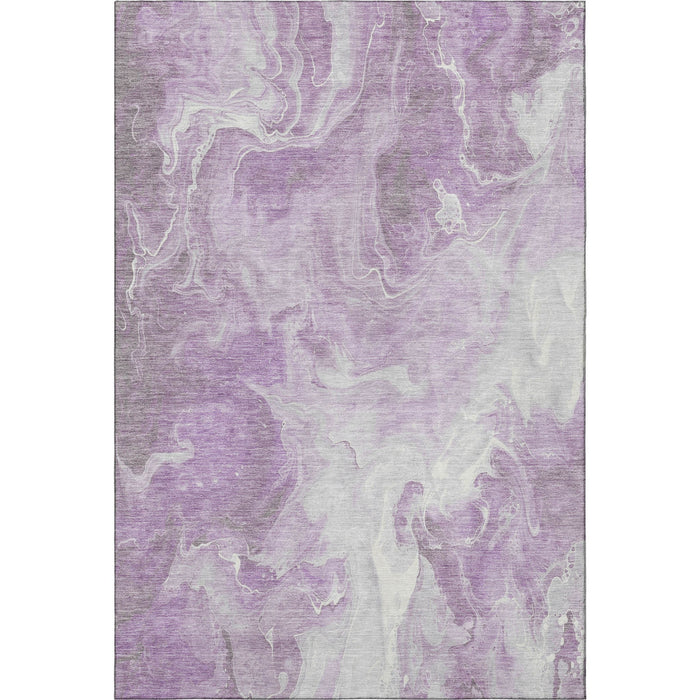 10' X 14' Abstract Washable Area Rug With UV Protection (697230) - Lavender / Ivory