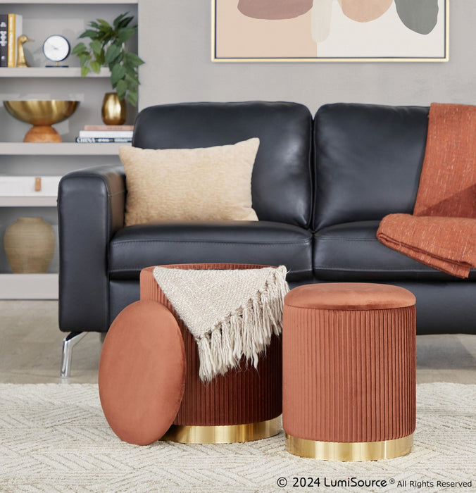 Marla - Nesting Pleated Ottoman Set