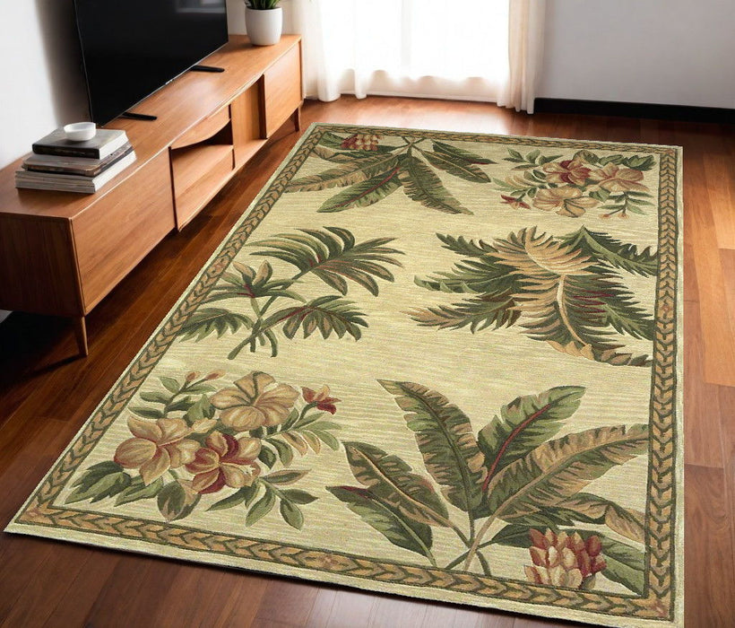 5.3' x 8.3' Wool Area Rug - Ivory