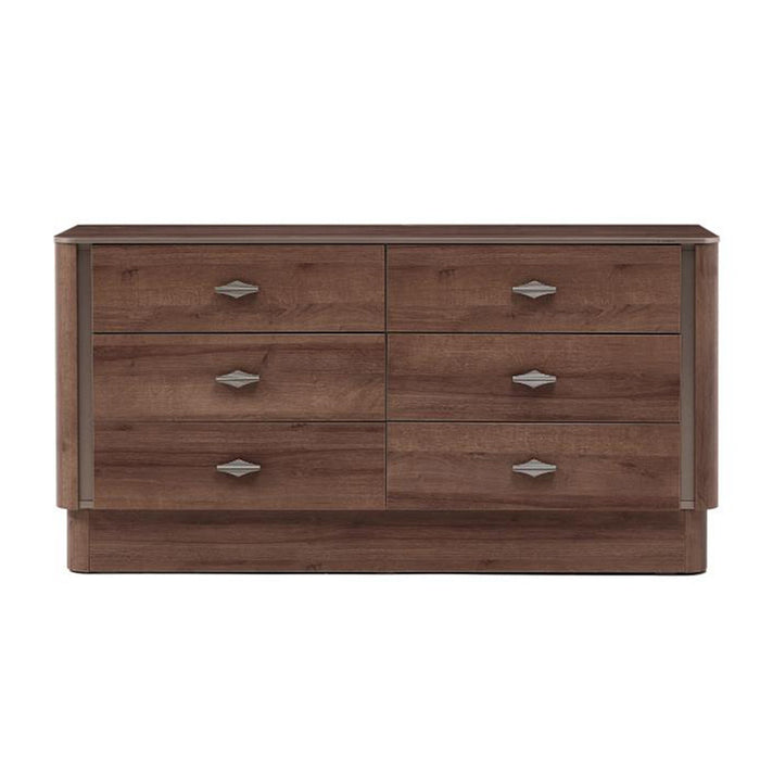 Bellona Mirante 6 Drawer Dresser - Walnut