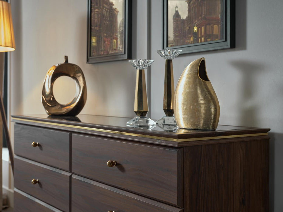 Bellona Montego 6 Drawer Dresser - MNT Walnut