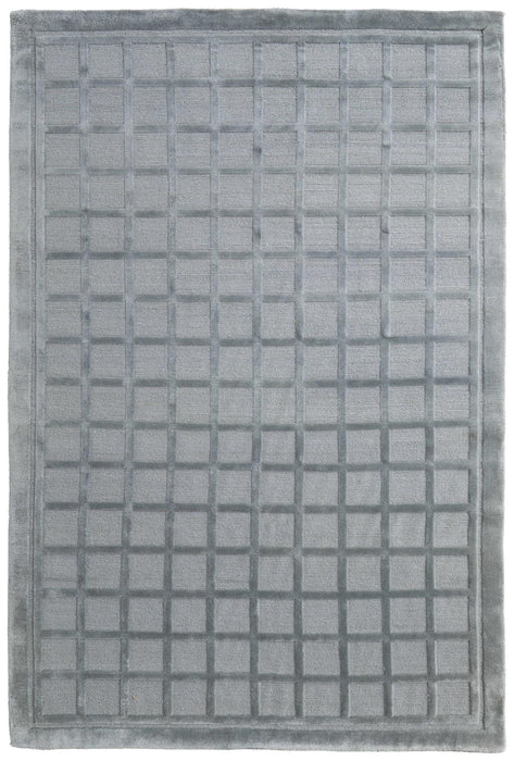 5' X 8' Wool Geometric Hand Knotted Area Rug (744160) - Gray / Blue