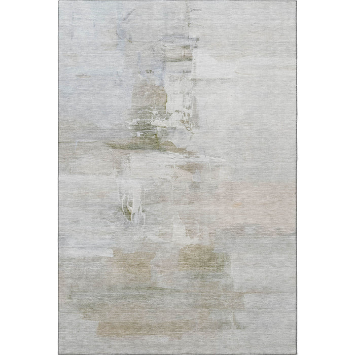 10' X 14' Abstract Washable Area Rug With UV Protection (715687) - Linen / Ivory