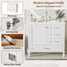 Modern Giga bathroom vanity with sink, solid wood frame, soft closing door, and three drawers for stylish bathroom storage.