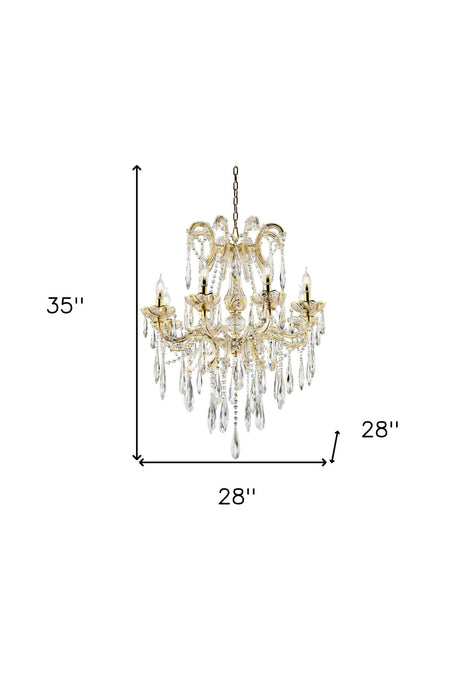 Candle Style Empire Transparent Glass Led Ceiling Light - White / Gold