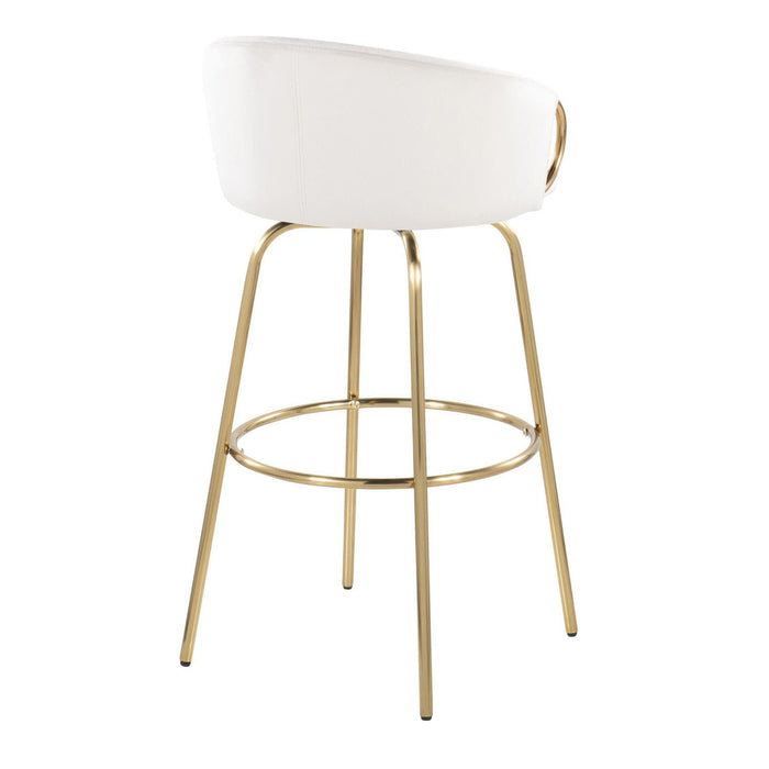 Claire - 30" Fixed-Height Barstool (Set of 2) - Gold Base