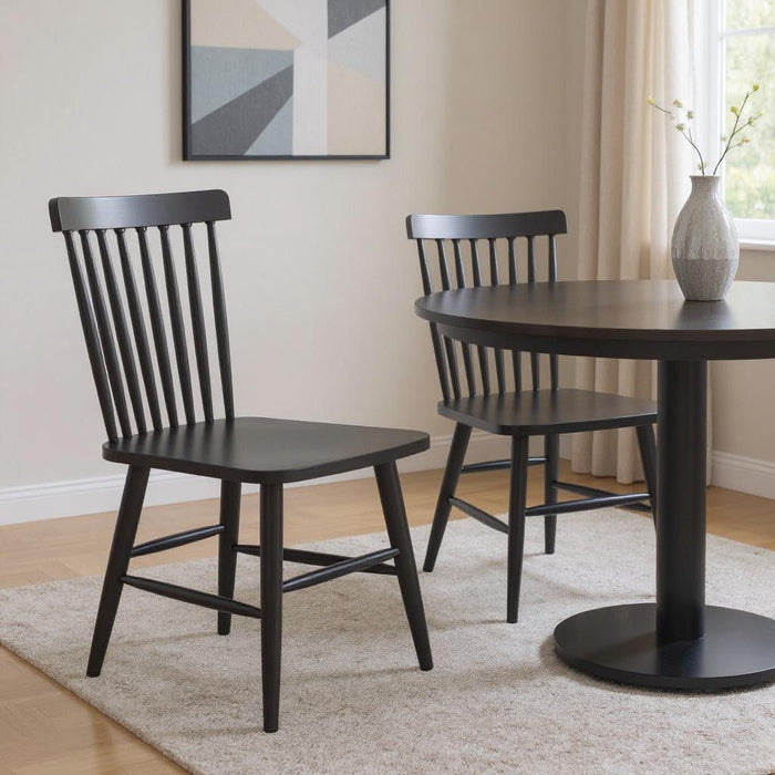 Aluminum Slat Back Dining Side Chairs (Set of 2) - Black