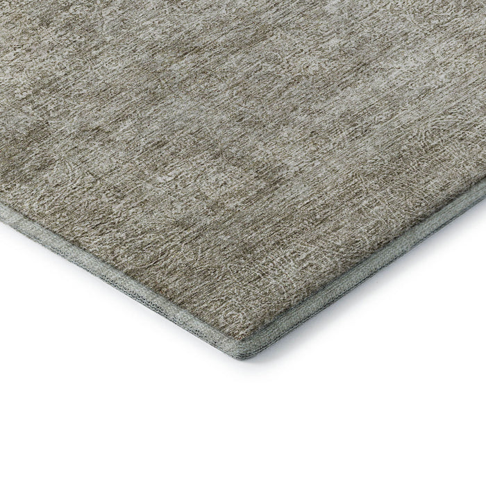 10' X 14' Abstract Washable Area Rug With UV Protection (688123) - Linen / Ivory