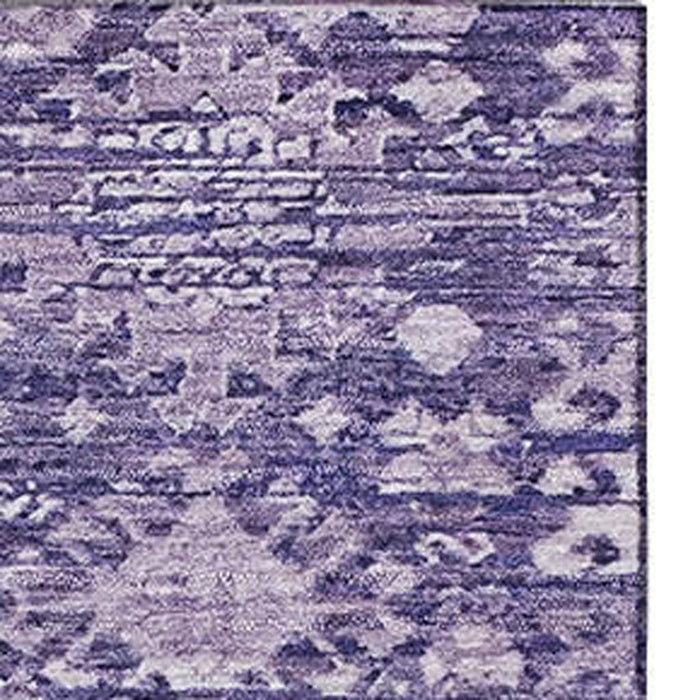 10' X 14' Oriental Washable Area Rug With UV Protection (700859) - Purple / Ivory
