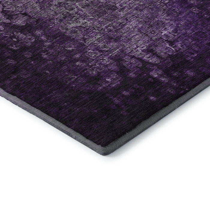 8' X 10' Abstract Washable Area Rug With UV Protection (649544) - Purple / Ivory