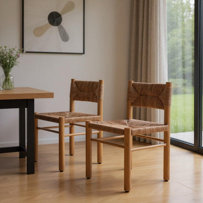 Aluminum Open Back Dining Side Chairs (Set of 2) - Natural