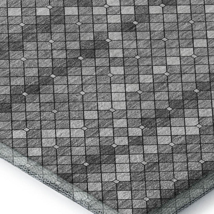 10' X 14' Geometric Washable Area Rug With UV Protection (693690) - Gray / Silver / Charcoal