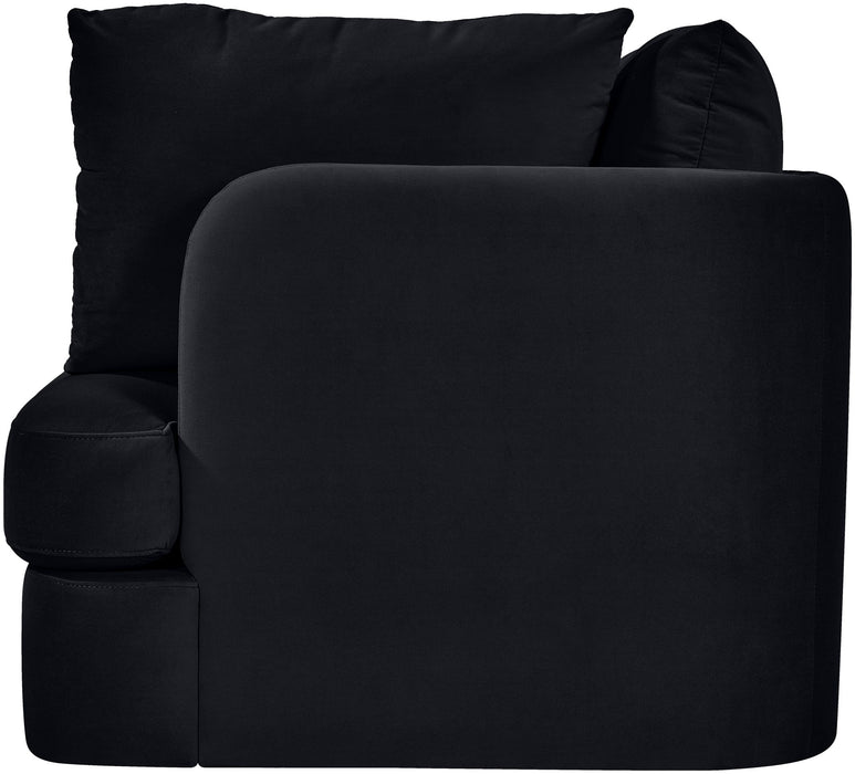 Meridian Furniture Hammond velvet upholstered stationary chair with plush fabric and sleek design, perfect for modern living spaces.