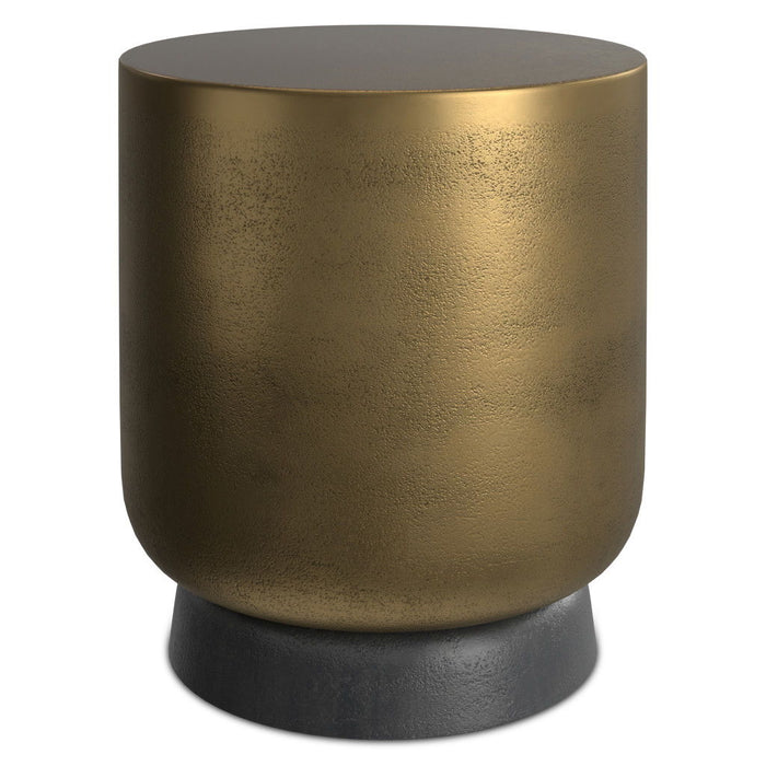 Round End Table - Antiqued Brass
