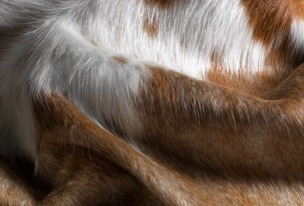 6' x 7' Genuine Cowhide Area Rug - Brown And White