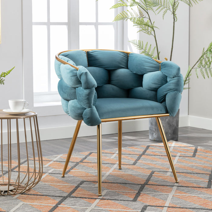 Giga luxury modern single armchair in beige fabric, ideal for bedroom or living room as a leisure or dresser stool.