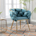 Giga luxury modern single armchair in beige fabric, ideal for bedroom or living room as a leisure or dresser stool.