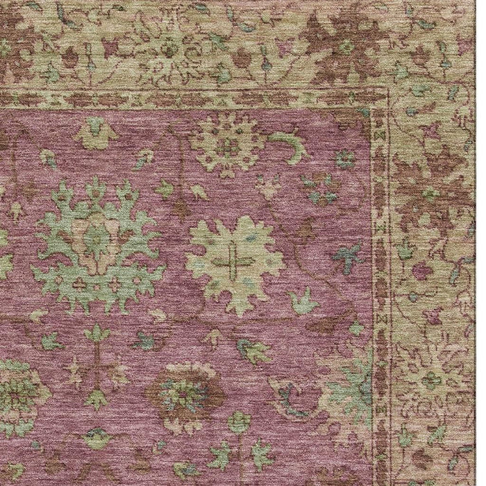 10' X 14' Oriental Washable Area Rug With UV Protection (716581) - Pink / Beige