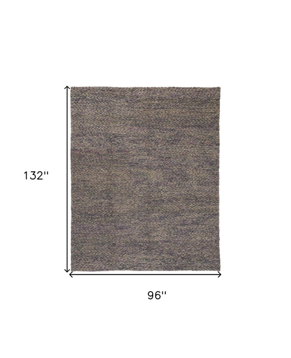 8' x 11' Wool Hand Woven Distressed Area Rug - Purple And Gray